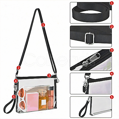 Waterproof Transparent PVC Crossbody Bags AJEW-WH20115-05C-1