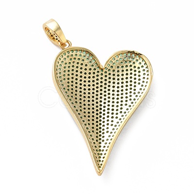 Rack Plating Brass Micro Pave Cubic Zirconia Pendants KK-E281-01G-1