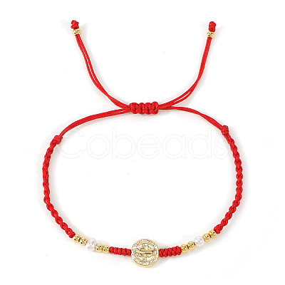 Brass Saint Medal Braided Bracelets EA4269-1-1