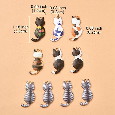 Rack Plating Alloy Enamel Pendants ENAM-YW0003-70-1