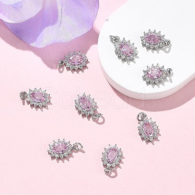 SHEGRACE Brass Micro Pave Cubic Zirconia Pendants XGRQ2O306-446B-P-1