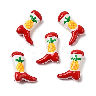 Boot Baking Paint Glass Enamel Beads LAMP-C020-02Q-1