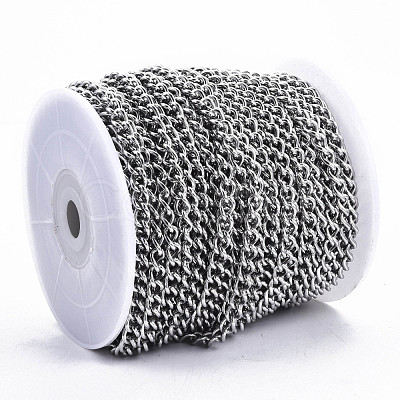 Tarnish Resistant 304 Stainless Steel Curb Chains CHS-N001-07P-1