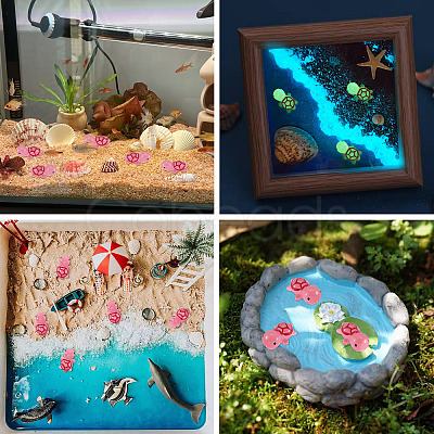 12Pcs Luminous Translucent Resin Sea Animal Cabochons RESI-TA0004-56D-1