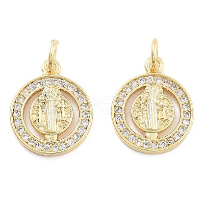 Brass Pave Cubic Zirconia Pendants KK-U009-10D-G-1