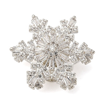 Brass Micro Pave Cubic Zirconia Beads KK-D378-19P-01-1