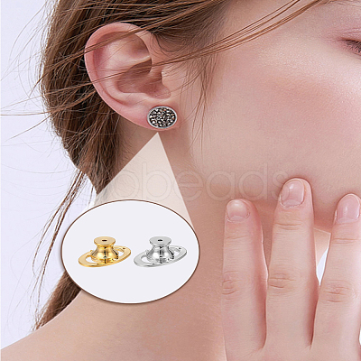 4Pcs 2 Colors Brass Ear Nuts KK-LP0002-08-1