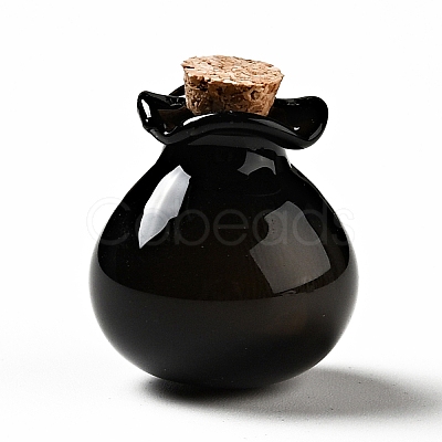 Lucky Bag Shape Glass Cork Bottles Ornament LS-AJEW-A039-02I-1