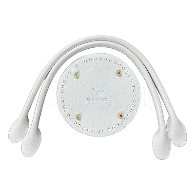 PU Leahter Knitting Crochet Round Bags Bottom and Bag Handles PW-WGDBD8B-14-1
