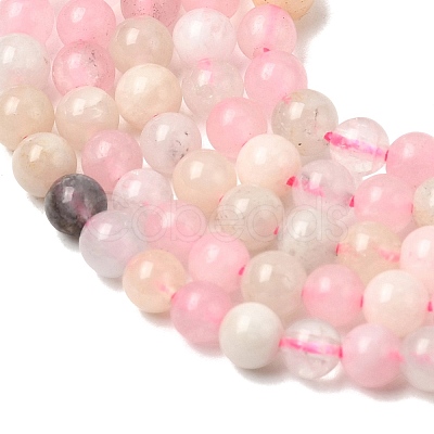 Natural Morganite Round Bead Strands G-I159-4mm-1