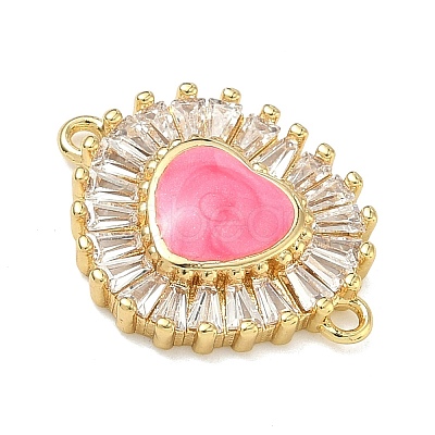Brass Pave Clear Cubic Zirconia Connector Charms KK-A293-12G-1