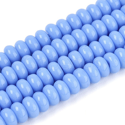 Opaque Solid Color Glass Beads Strands GLAA-ZX008-4mm-18W-1