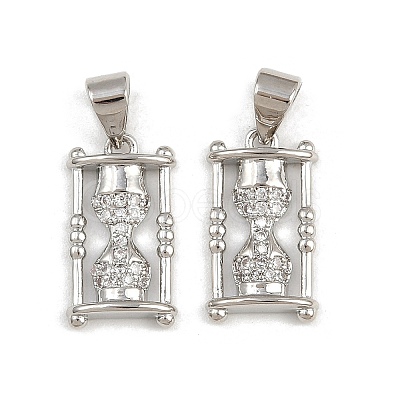 Brass Micro Pave Clear Cubic Zirconia Pendants KK-A269-40P-1