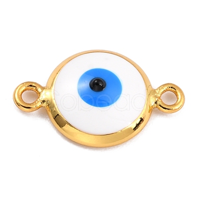 Golden Plated Brass Enamel Links Connectors KK-P197-01A-G-1