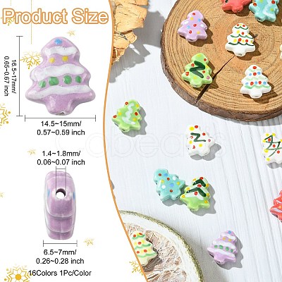 16Pcs 16 Colors Handmade Porcelain Beads PORC-CJ0001-13-1