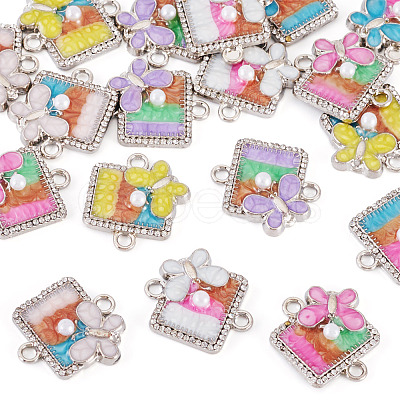 24Pcs 6 Colors Alloy Enamel Connector Charms FIND-TA0009-52-1