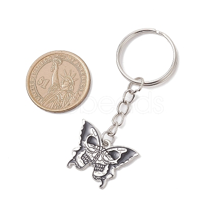 6Pcs Halloween Alloy Enamel Keychian KEYC-JKC01409-1