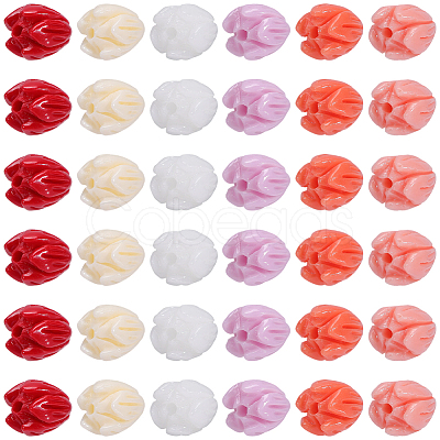 120Pcs 6 Colors Dyed Synthetic Coral Beads CORA-SC0001-28A-1