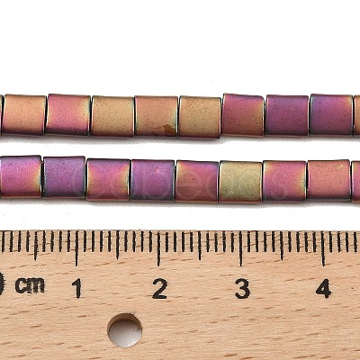Electroplated Frosted Non-magnetic Synthetic Hematite Beads Strands G-G089-B01-07-1