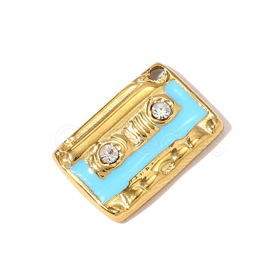 304 Stainless Steel Enamel Charms STAS-OY008-15G-1
