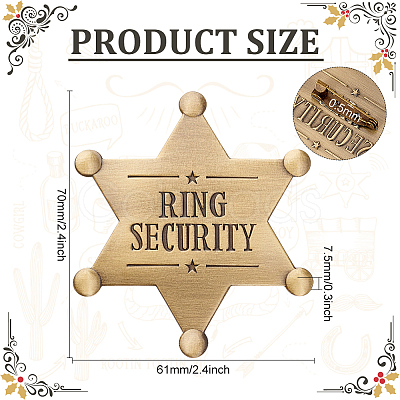 4Pcs Ring Security Word Badge JEWB-FG0001-13-1