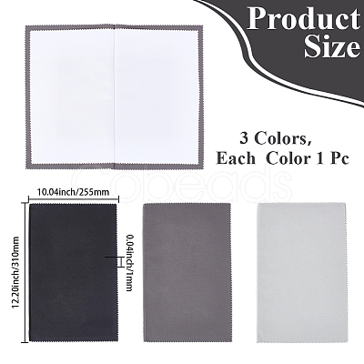 3Pcs 3 Colors Silver Polishing Cloth TOOL-CY0001-07-1
