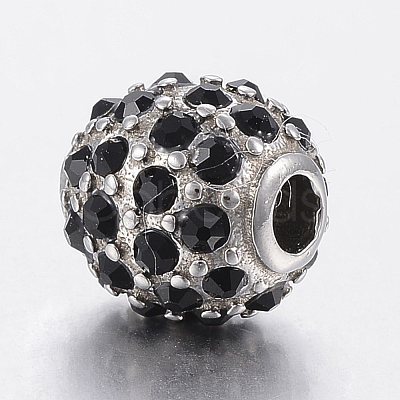 304 Stainless Steel Rhinestone Beads STAS-F150-025AS-01-1