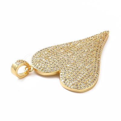 Rack Plating Brass Micro Pave Cubic Zirconia Pendants KK-E281-01G-06-1