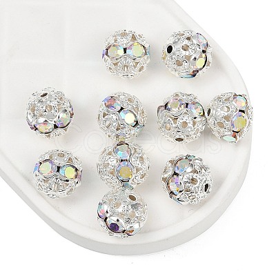 Brass Rhinestone Beads RB-A011-8mm-28S-1