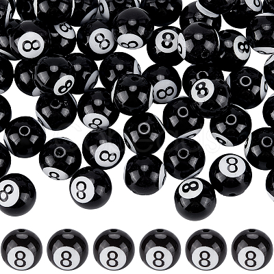 60pcs Opaque Acrylic Beads OACR-SP0001-12-1