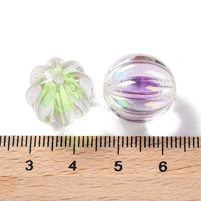 UV Plating Rainbow Iridescent Acrylic Beads OACR-H112-16A-1
