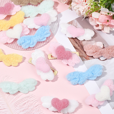 50Pcs 10 Styles Wing Imitation Rabbit Hair Ornament Accessories DIY-SC0032-27-1