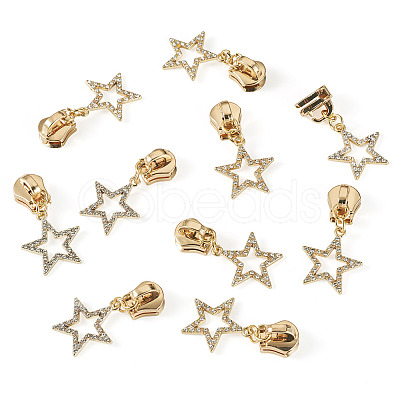 20Pcs Alloy Rhinestone Replacement Zipper Sliders HJEW-TAC0154-1