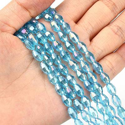 Electroplate Glass Beads Strands LS-GC6X9MMC20Y-AB-1