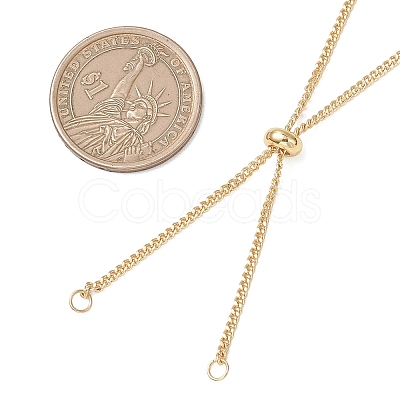 2MM Brass Curb Chain Slider Necklace Making AJEW-JB01545-03-1