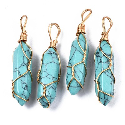 Synthetic Turquoise Big Pendants G-T122-70E-1