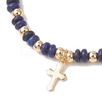 2Pcs Natural Lapis Lazuli Beads Stretch Bracelets BJEW-JB13415-02-1