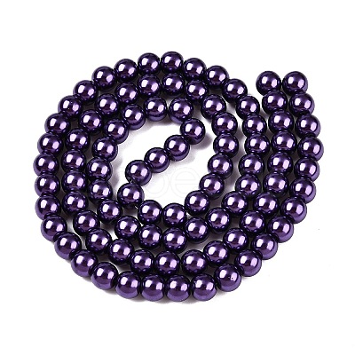 Baking Paint Pearlized Glass Pearl Round Bead Strands X-HY-Q003-6mm-20-1