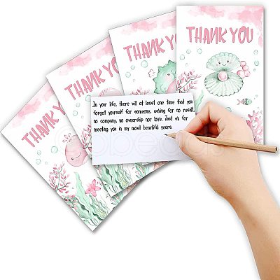 SUPERDANT Rectangle with Marine Life Pattern Thank You Theme Cards DIY-SD0001-06-1