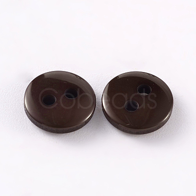 2-Hole Flat Round Resin Sewing Buttons for Costume Design BUTT-E119-20L-02-1