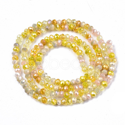 Electroplate Mixed Color Glass Beads Strands X-GLAA-T006-07-B03-1