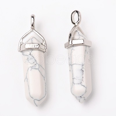 Synthetic Howlite Pointed Pendants G-F295-03C-1