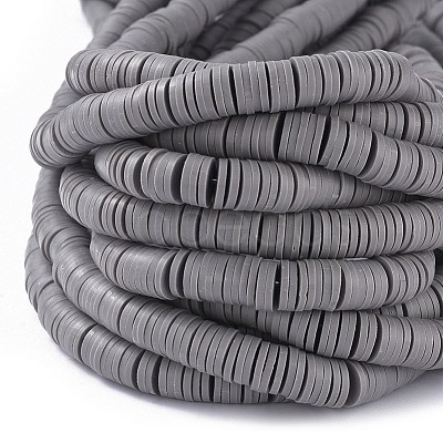 Flat Round Handmade Polymer Clay Beads CLAY-R067-8.0mm-40-1