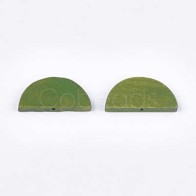 Painted Natural Wood Beads WOOD-T021-05B-06-1