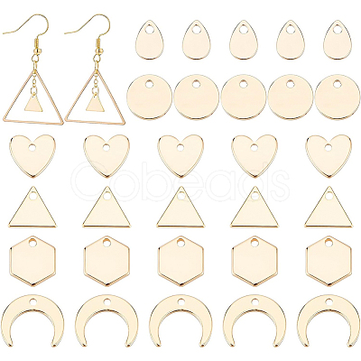 60Pcs 6 Style Brass Charms KK-BC0008-05-1
