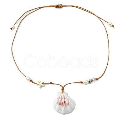 Shell Pendant Necklaces NJEW-TA00179-01-1