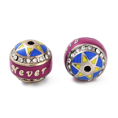 Golden Plated Alloy Rhinestone Beads FIND-E046-06G-1