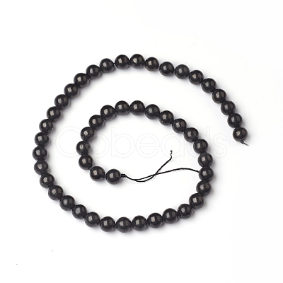 Natural Shungite Beads Strands G-I271-C03-8mm-1