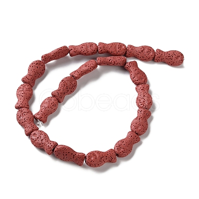 Fish Dyed Natural Lava Rock Beads Strands G-O126-01A-09-1
