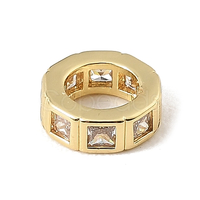 Brass Pave Cubic Zirconia European Beads CU-CBA389D-02G-06-1